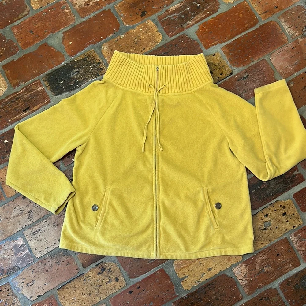 Lands' End Ribbed cowl neck fleece Jacket szL - Picture 6 of 11